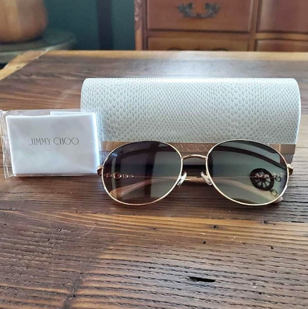 JIMMY CHOO Birdie Womens Sunglasses Gold Size 60